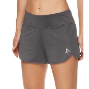 Reebok Women's Charcoal Athletic Shorts with Logo